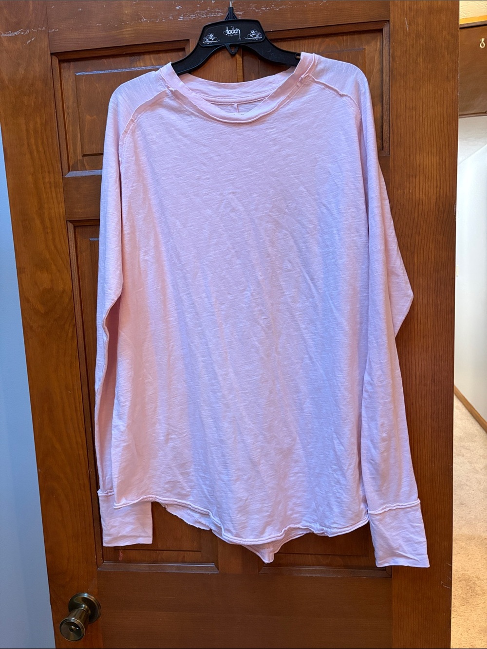 Free People Light Pink Long Sleeve Tee